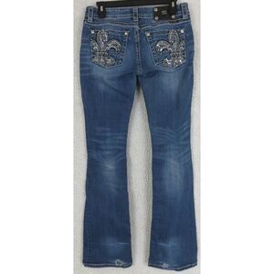 Miss Me Womens Signature Rise Boot Cut Leg Blue Jeans Pants Size 28